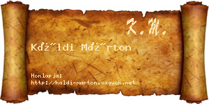 Káldi Márton névjegykártya