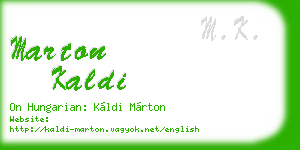 marton kaldi business card