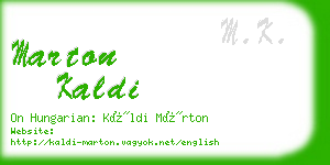 marton kaldi business card